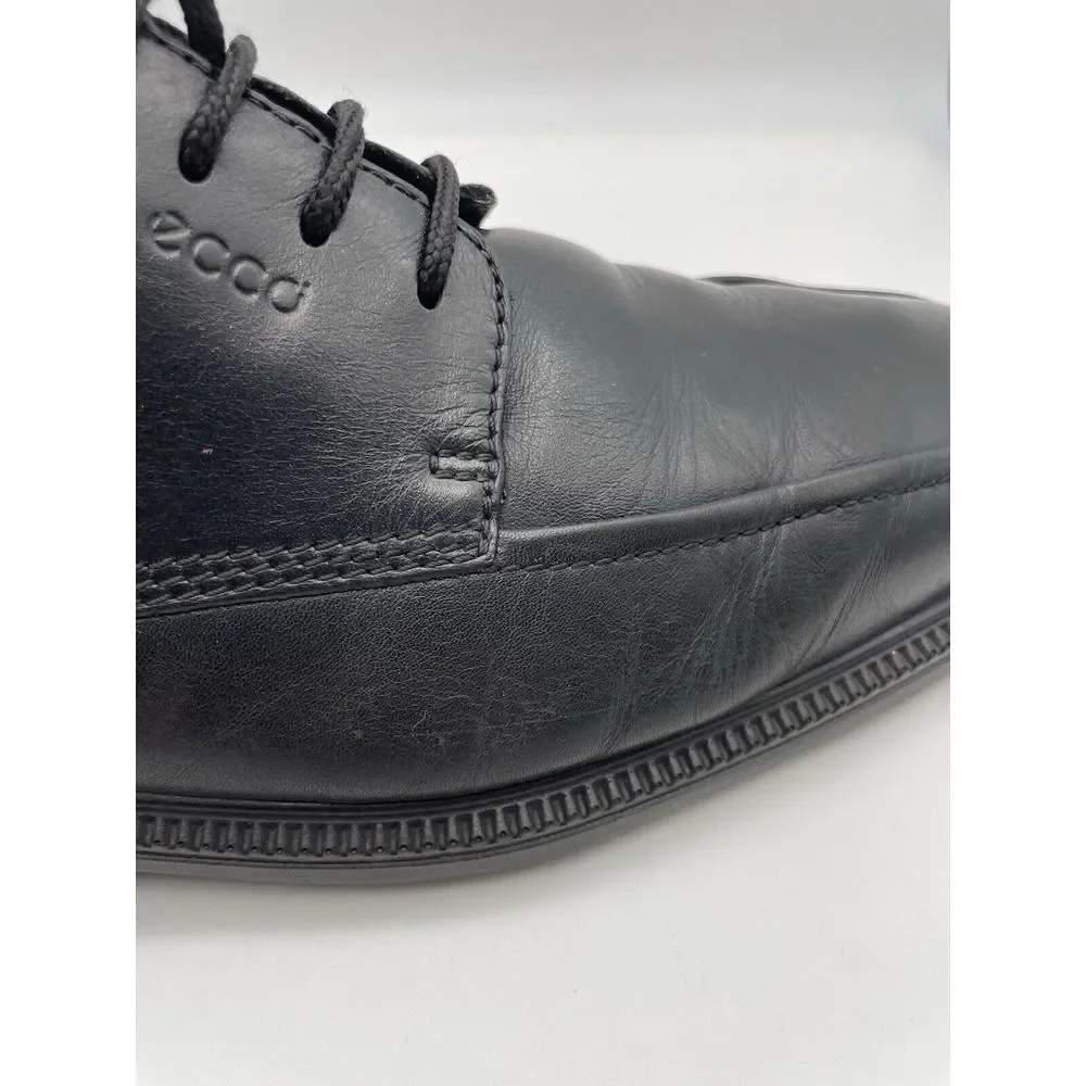 ECCO Shoes Men US 10 EU 44Black‎ Leather Dress Bicycle Toe Oxford Comfort